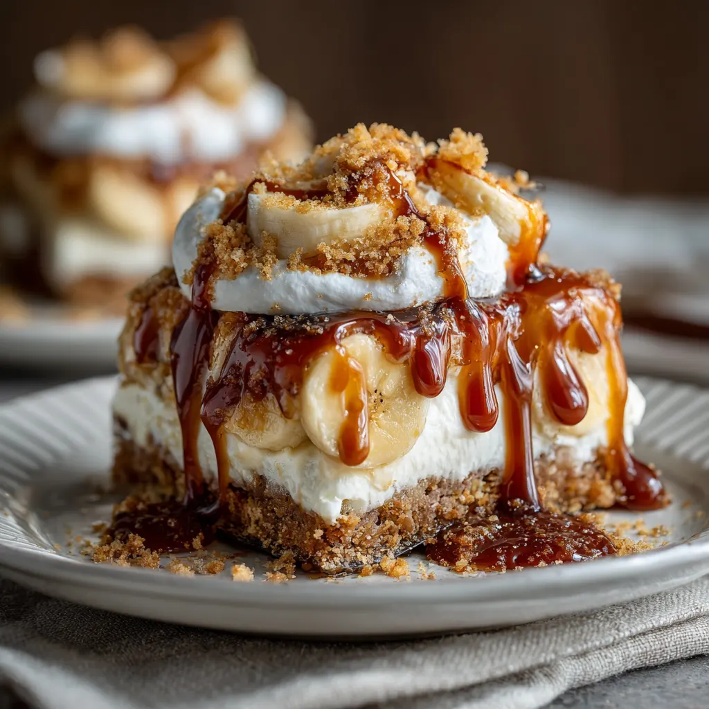 Caramel Banana Cream Pie Bars