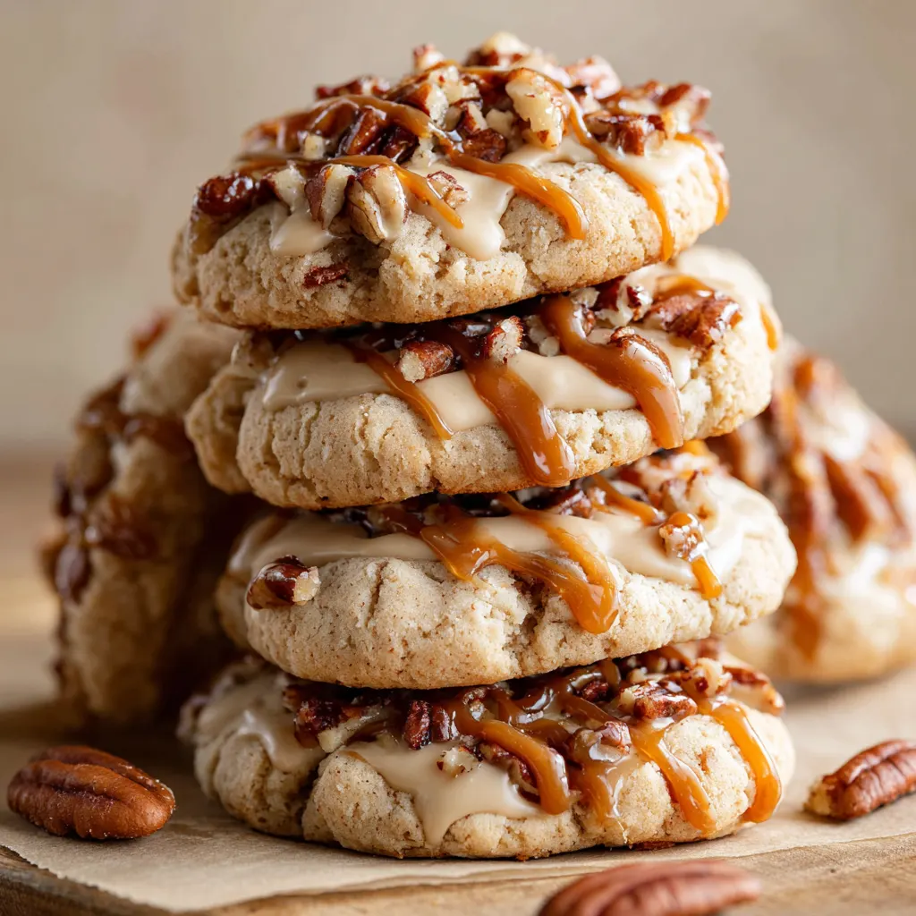 Caramel Pecan Cheesecake Cookies
