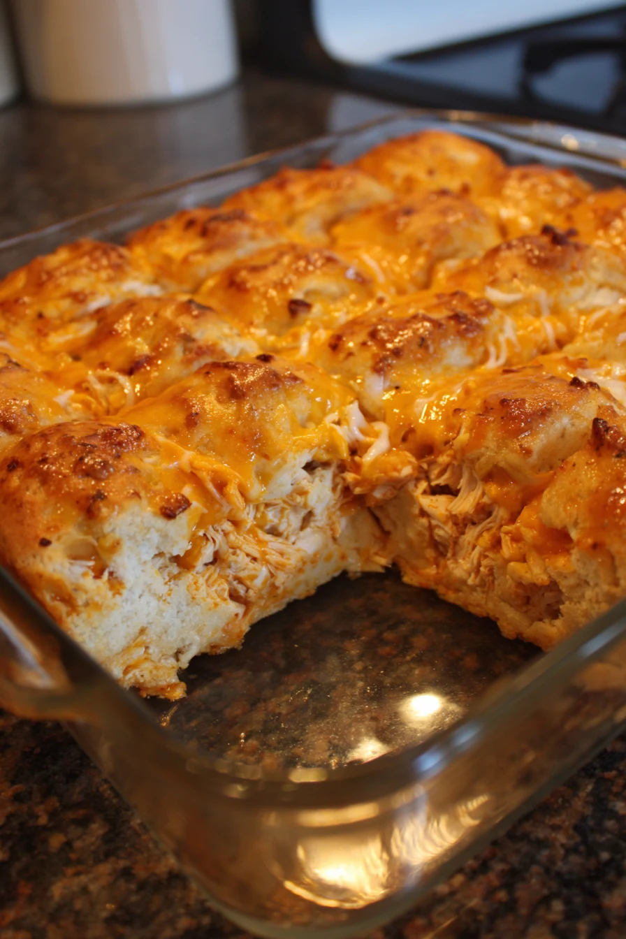 Buffalo Chicken Biscuit Casserole