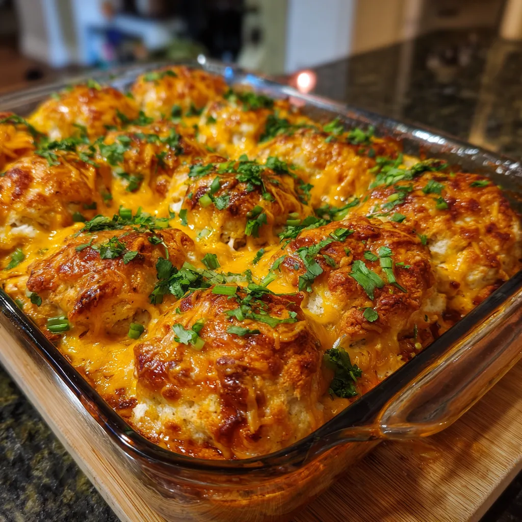 Chicken Enchilada Biscuit Bake