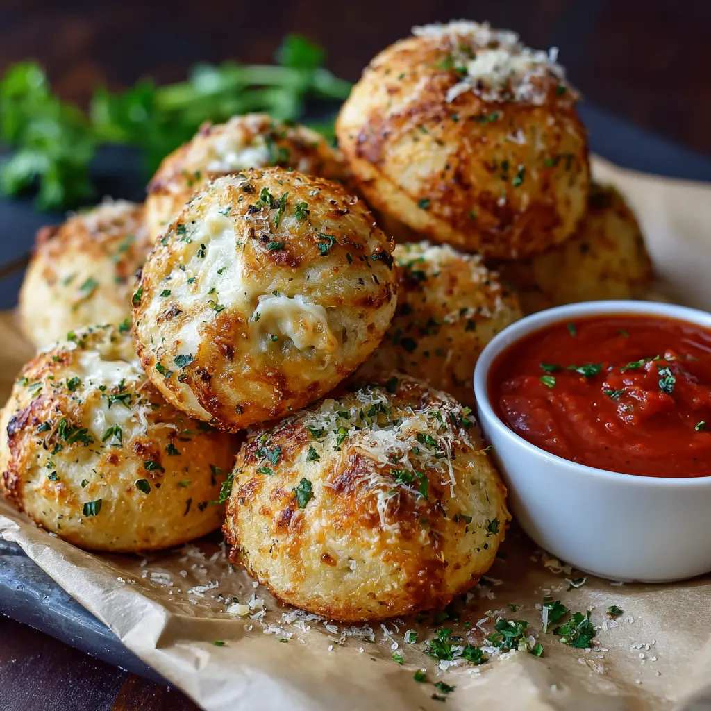 Garlic Parmesan Pizza Bombs