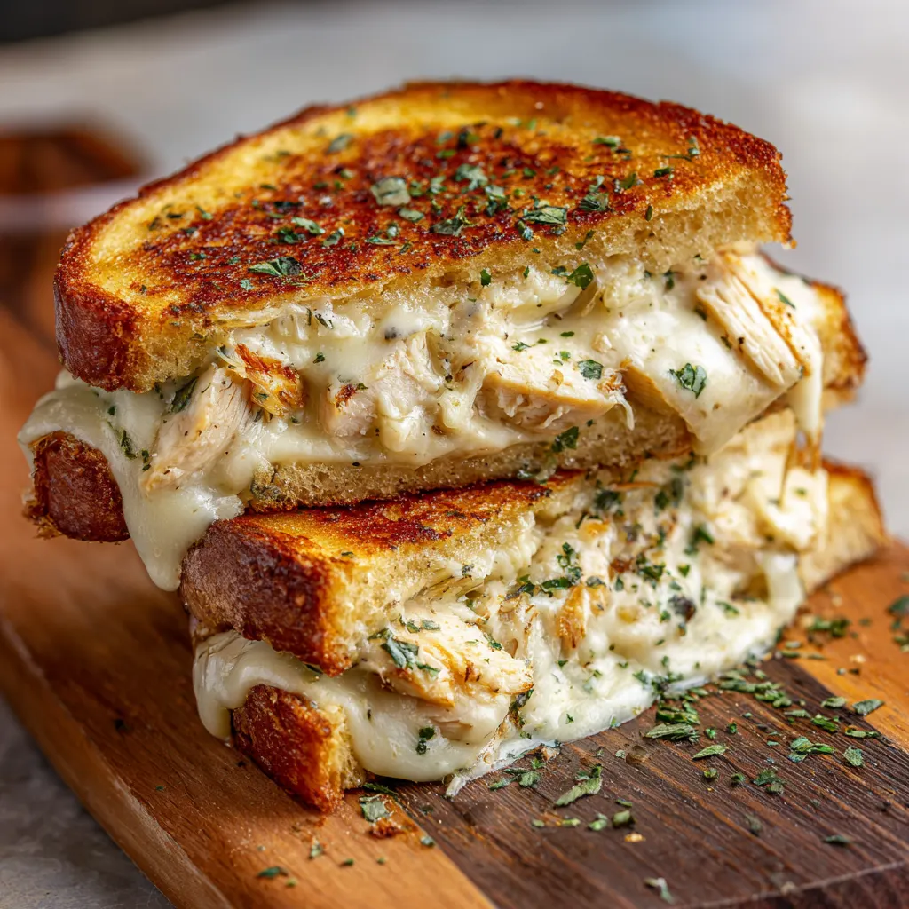 Grilled Cheese Chicken Alfredo Melt
