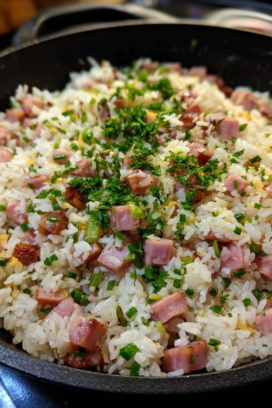 Honey Ham Rice Skillet