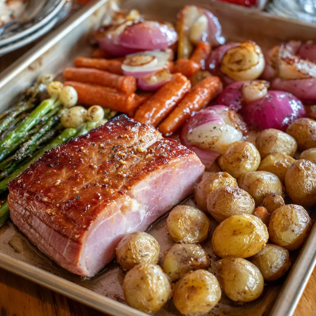 Honey Ham Sheet Pan Dinner