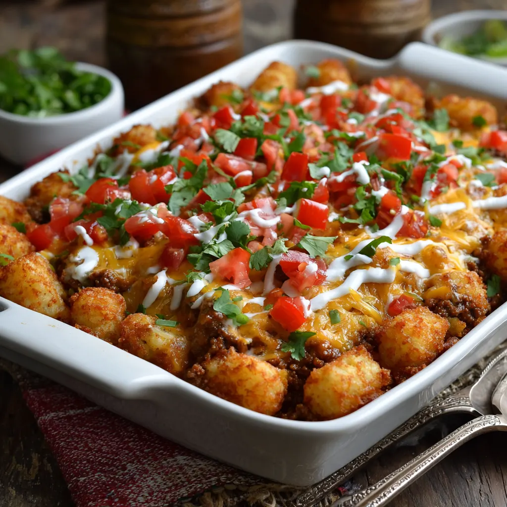 Loaded Taco Tater Tot Casserole