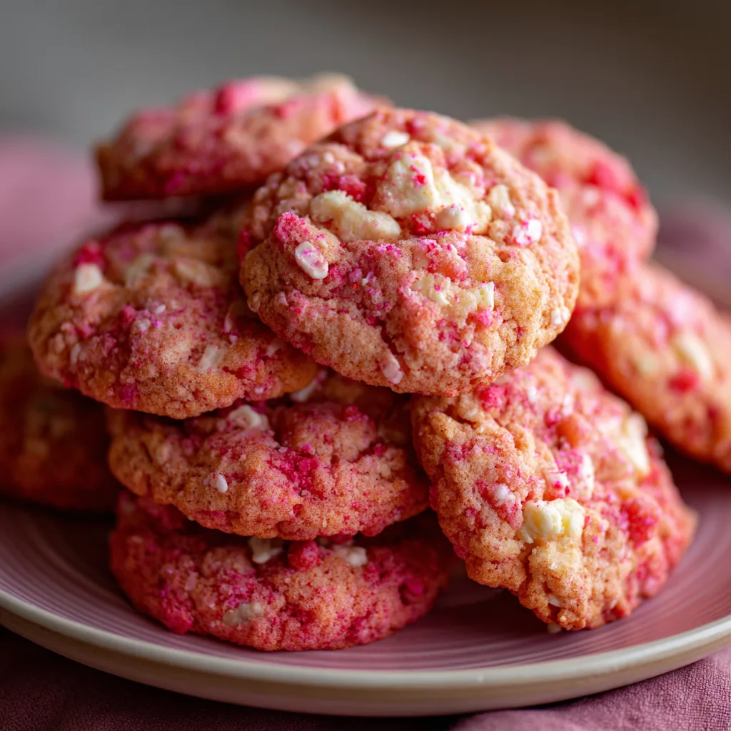 Pink Strawberry Crunch Cookies