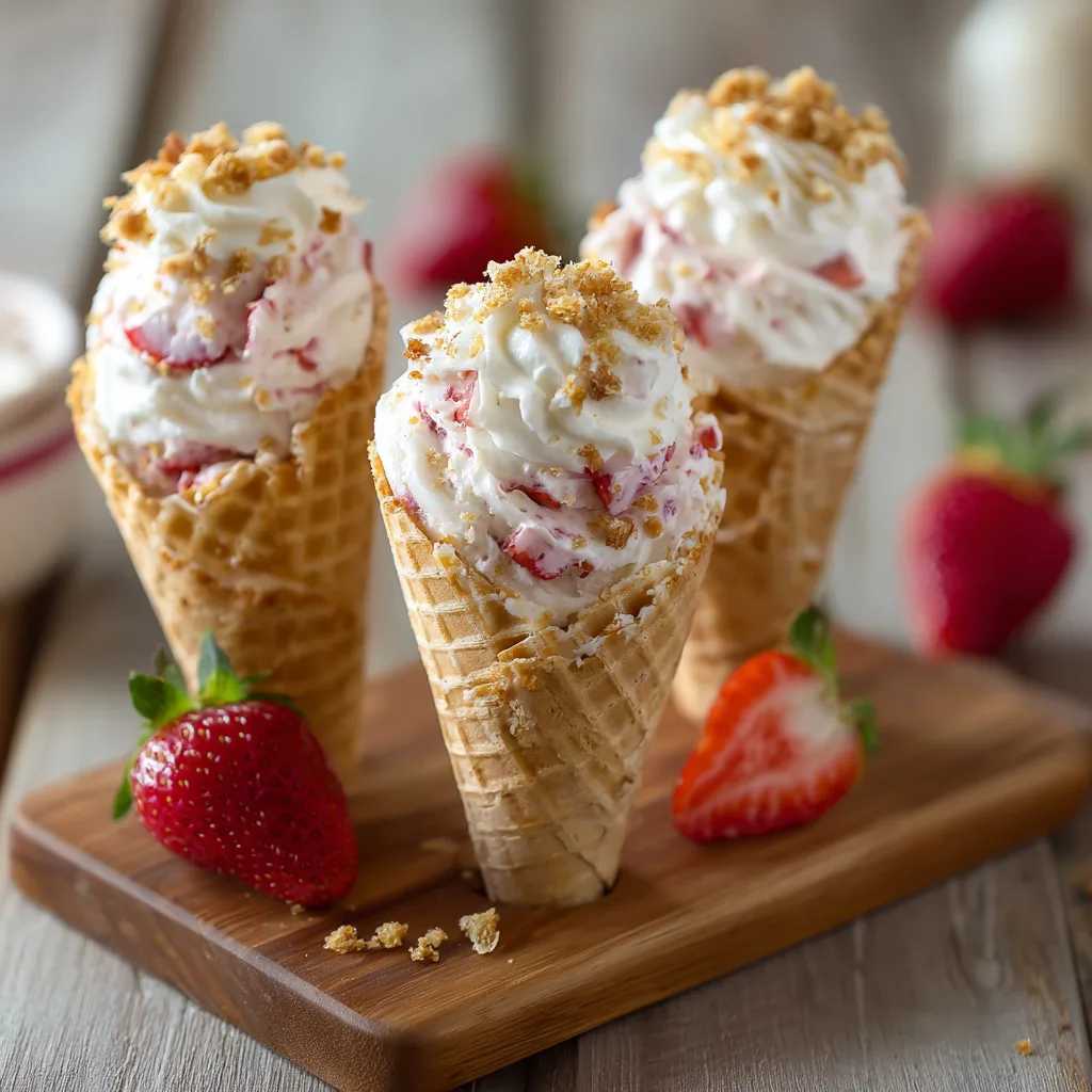 Strawberry Cheesecake Cones