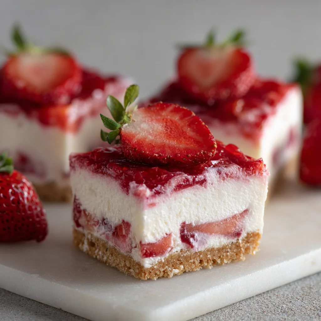 Strawberry Cheesecake Icebox Bars