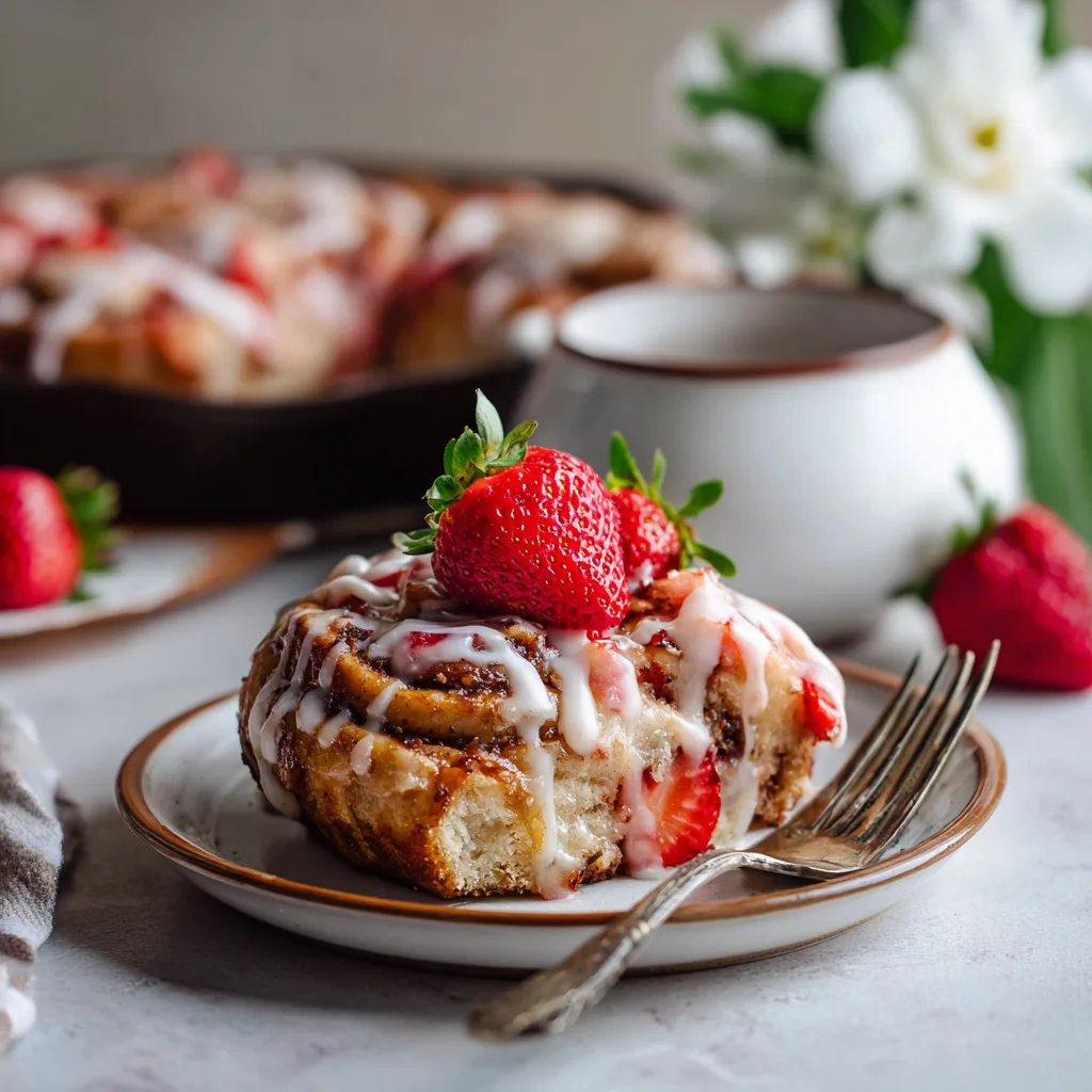 Strawberry Cinnamon Roll Bake