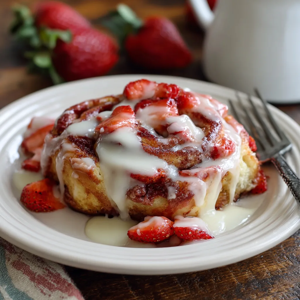 Strawberry Cinnamon Roll Bake