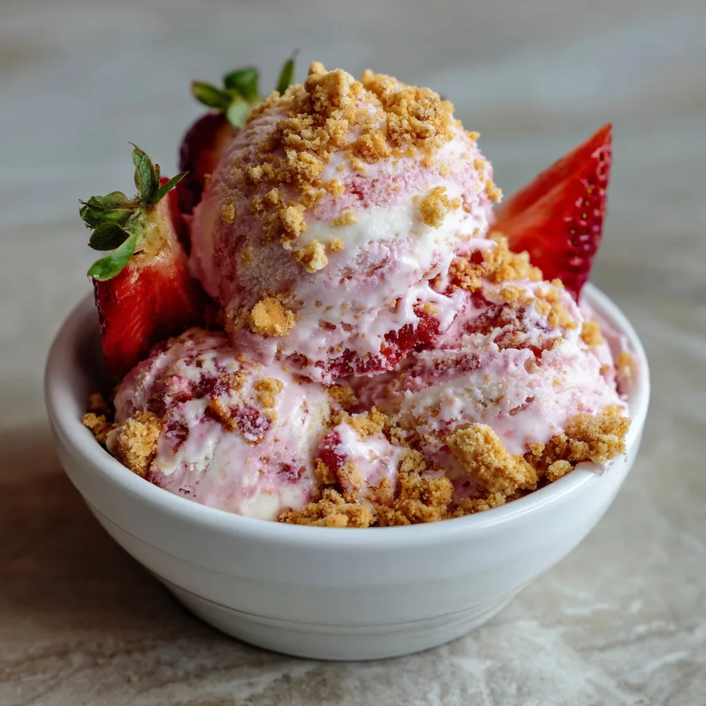 Strawberry Crunch Cheesecake Ice Cream