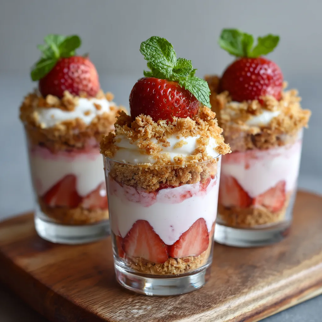 Strawberry Crunch Pudding Cups