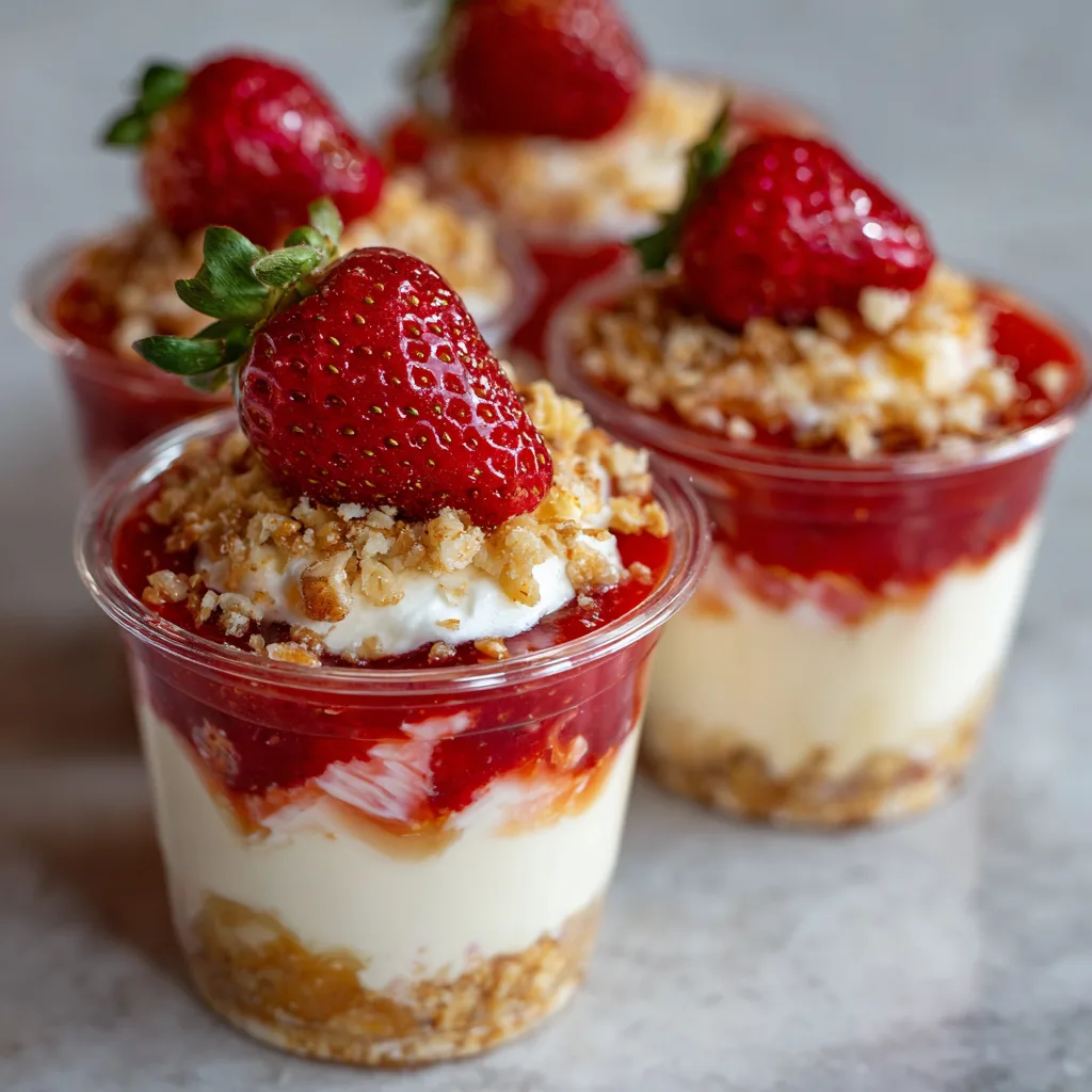 Strawberry Crunch Pudding Cups