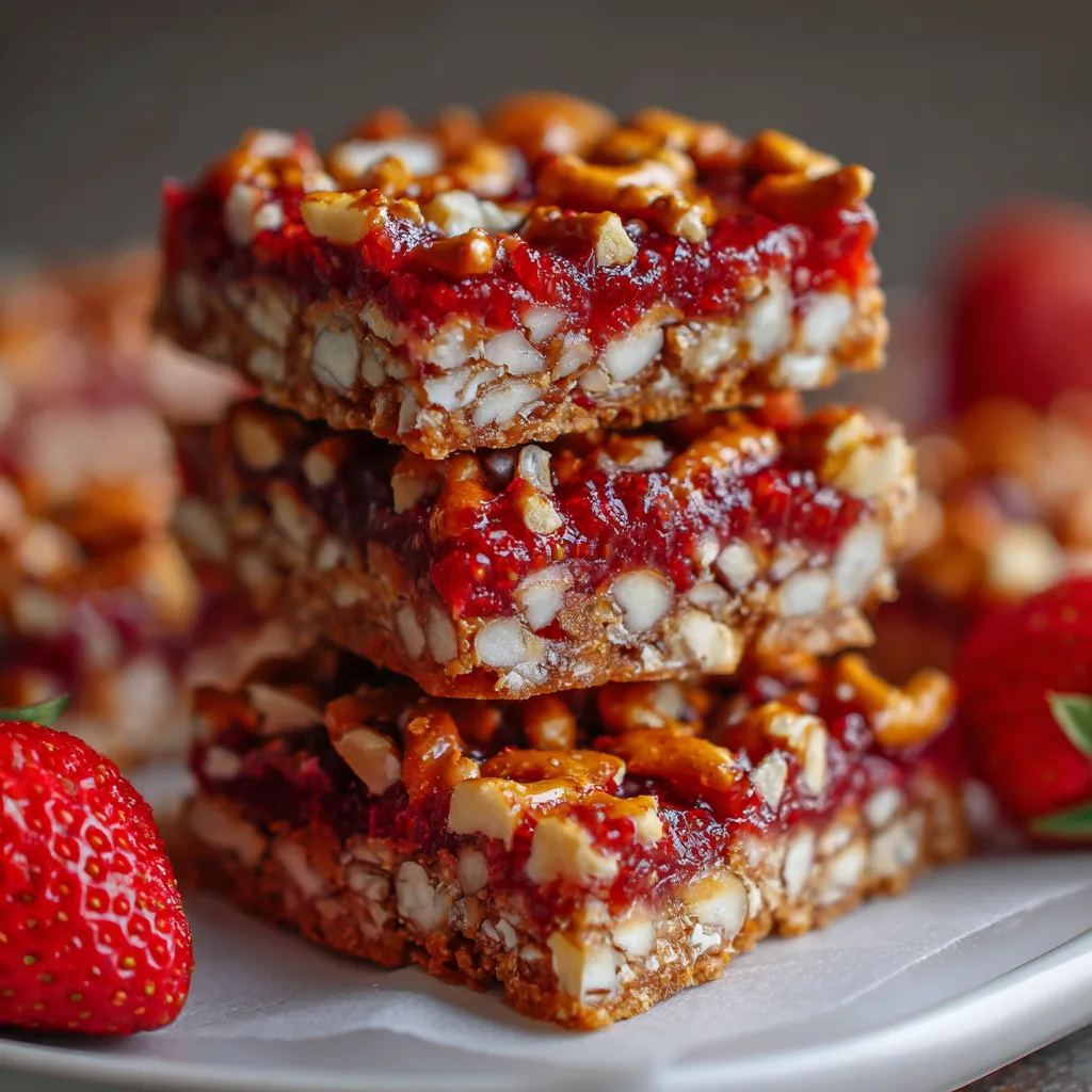 Strawberry Pretzel Crunch Bars