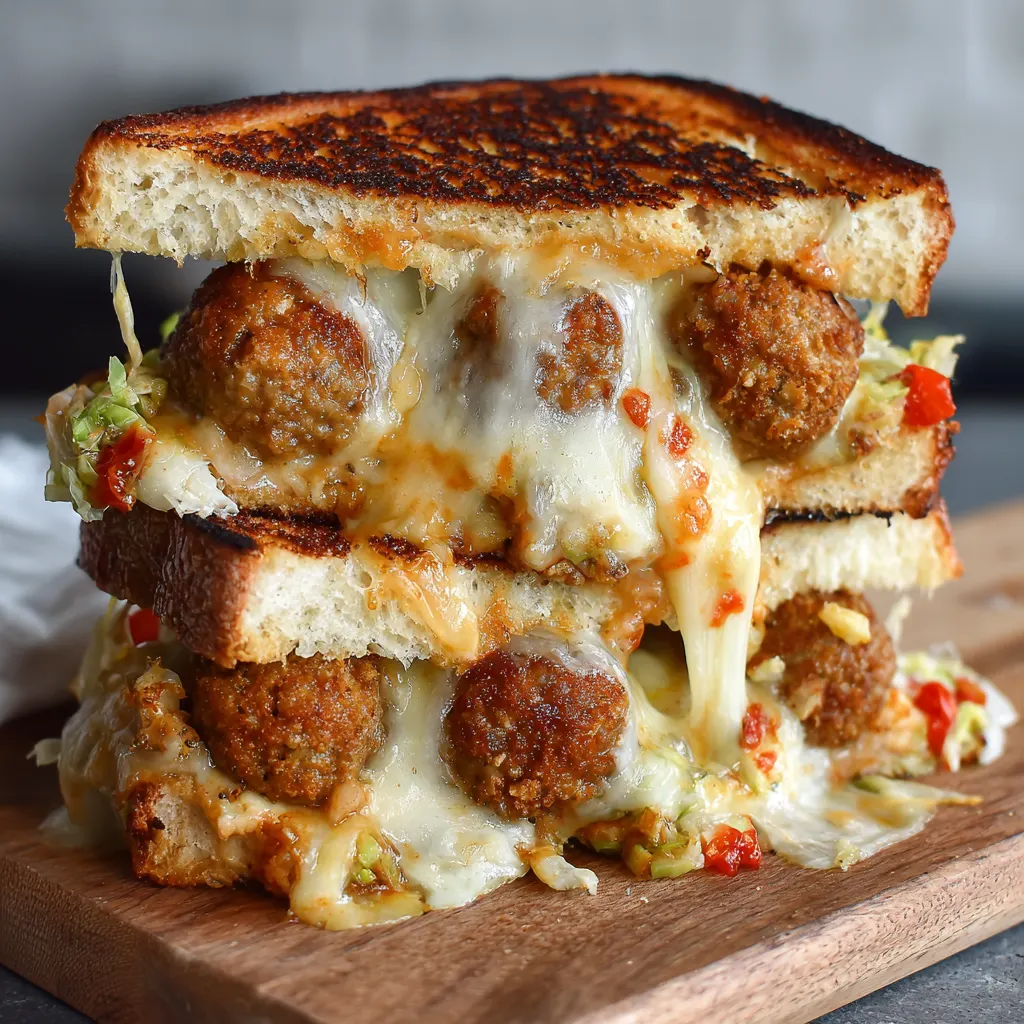Triple-Cheese Meatball Melt