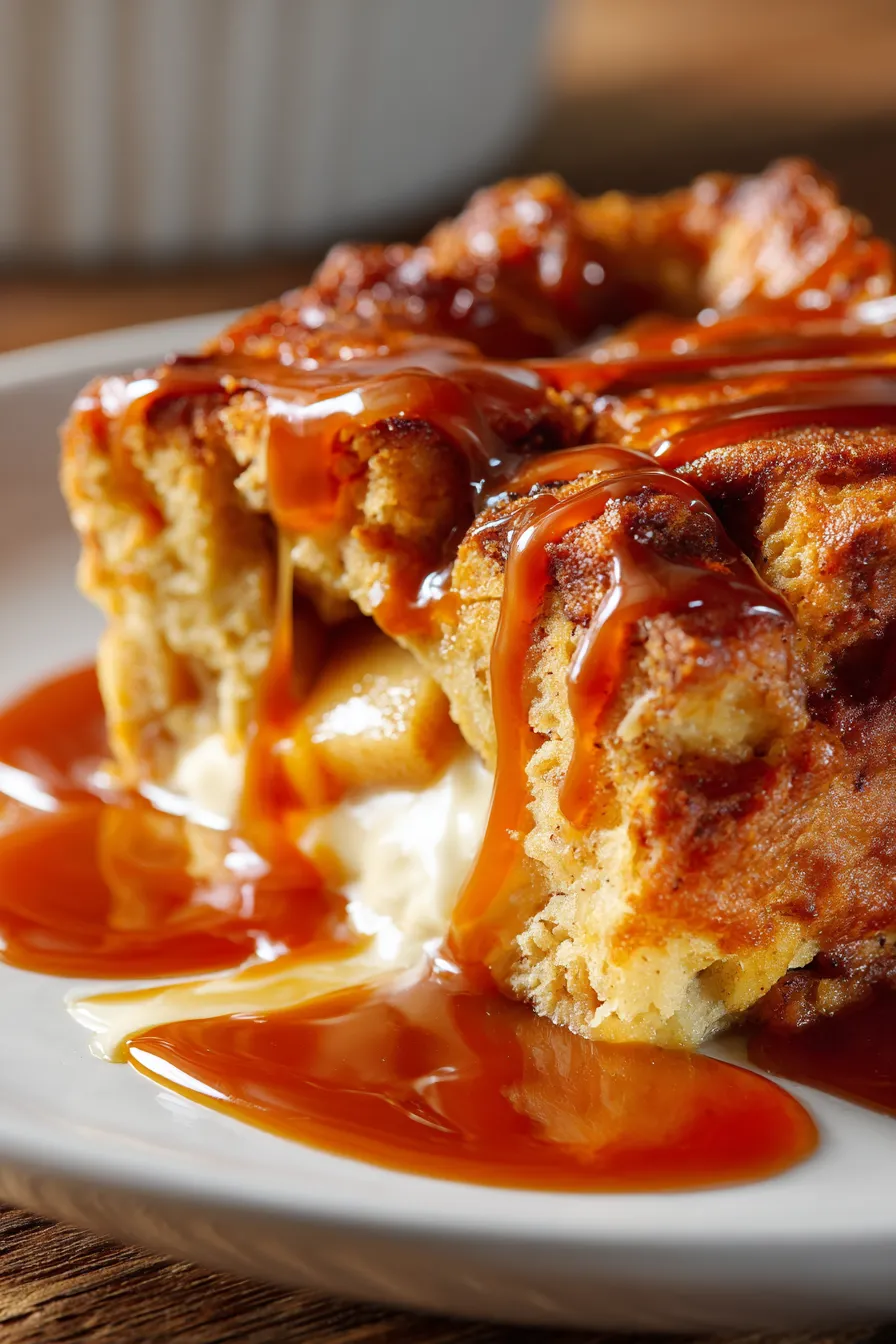 bread pudding overhead spoon