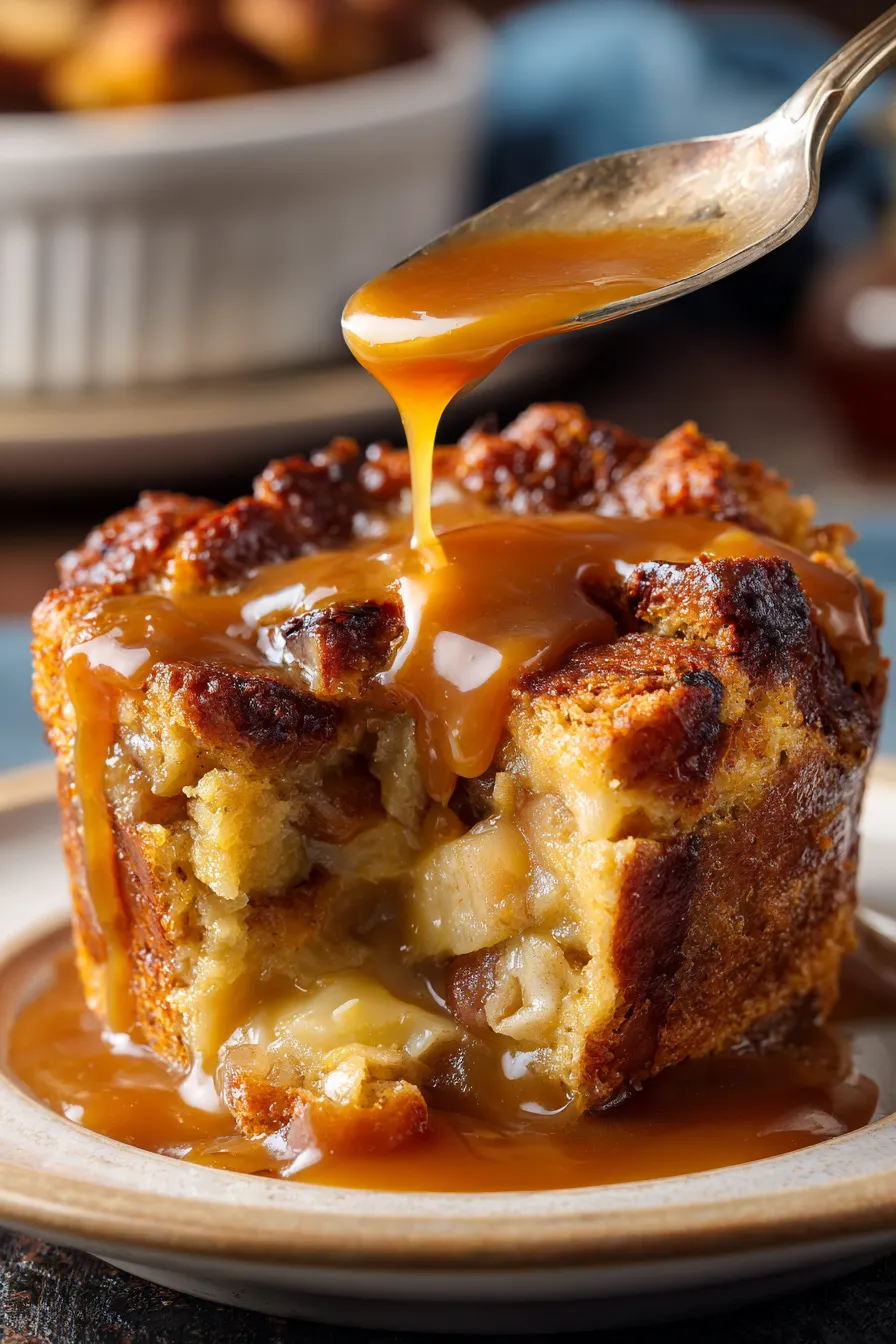 Caramel Apple Bread Pudding side view