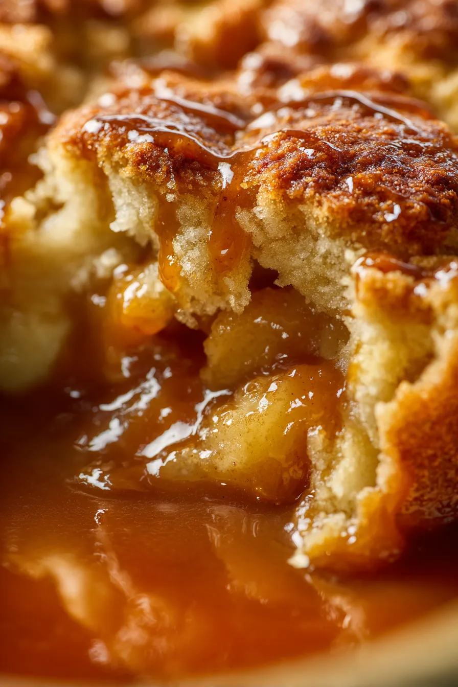 Caramel Apple Cobbler spooning