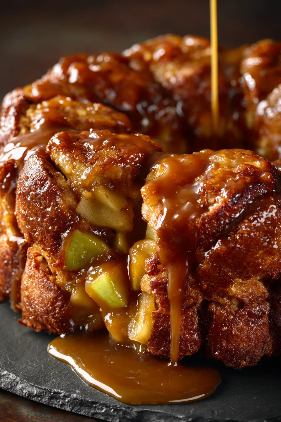 Caramel Apple Monkey Bread warm drizzle