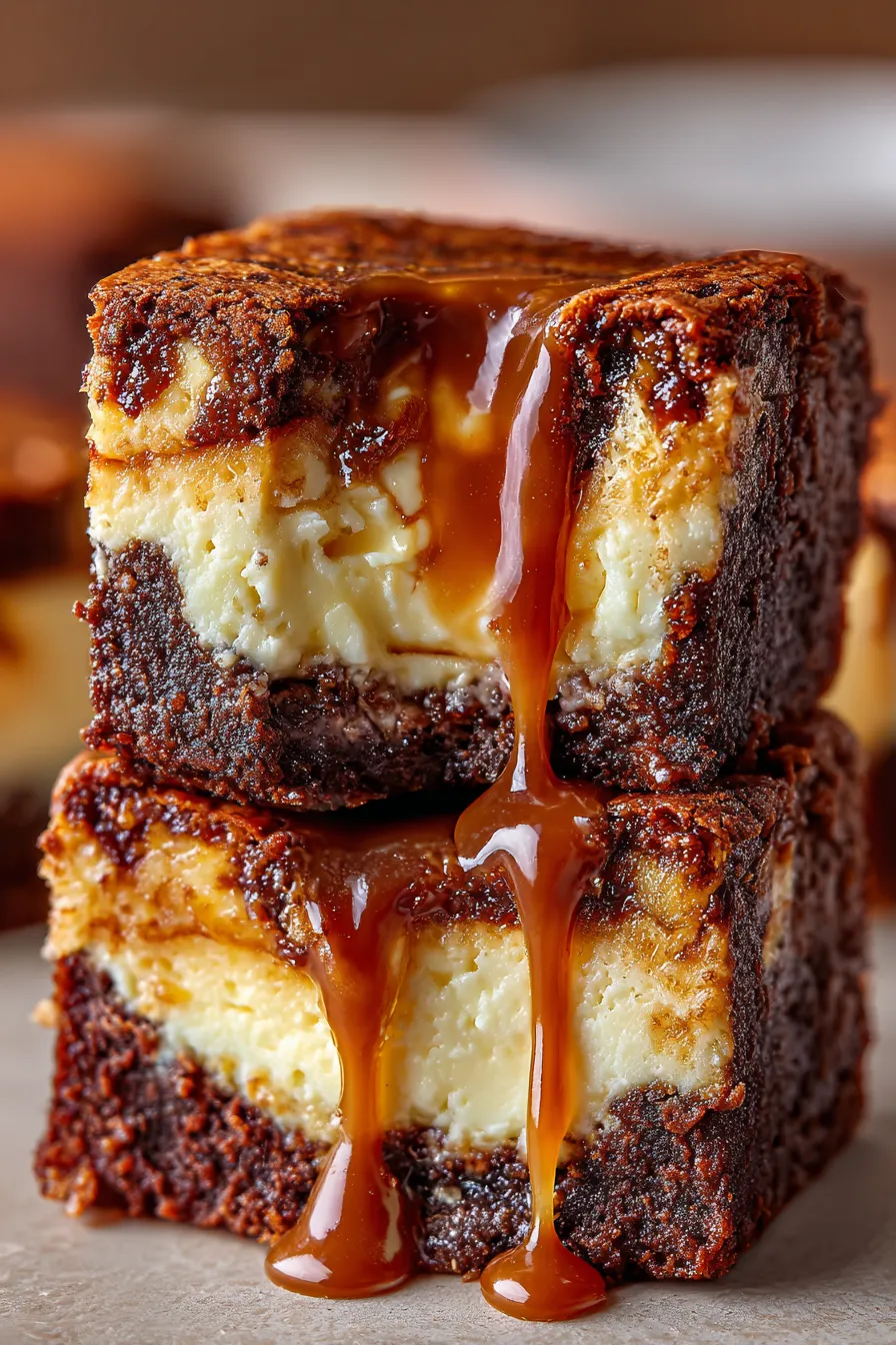 Caramel Brownie Cheesecake Bars