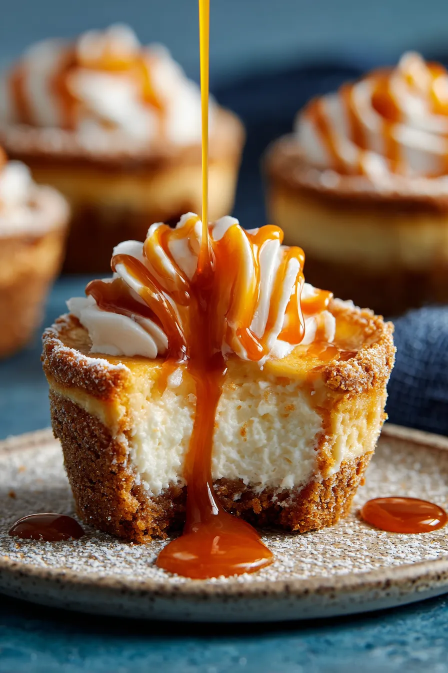 Caramel Cheesecake Cups Overhead View