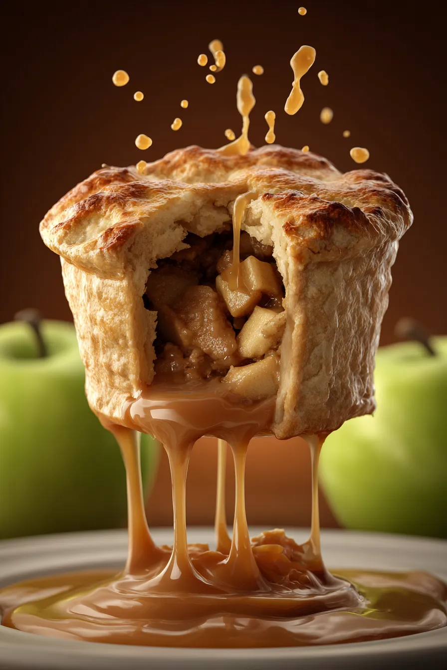 Caramel sauce drizzle closeup