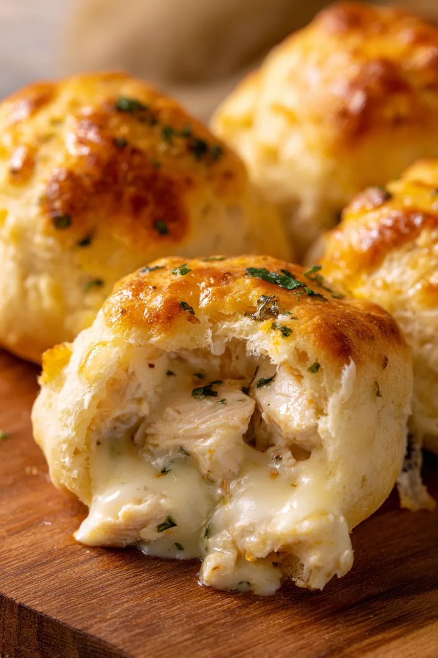 Chicken Alfredo Biscuit Bombs overhead shot