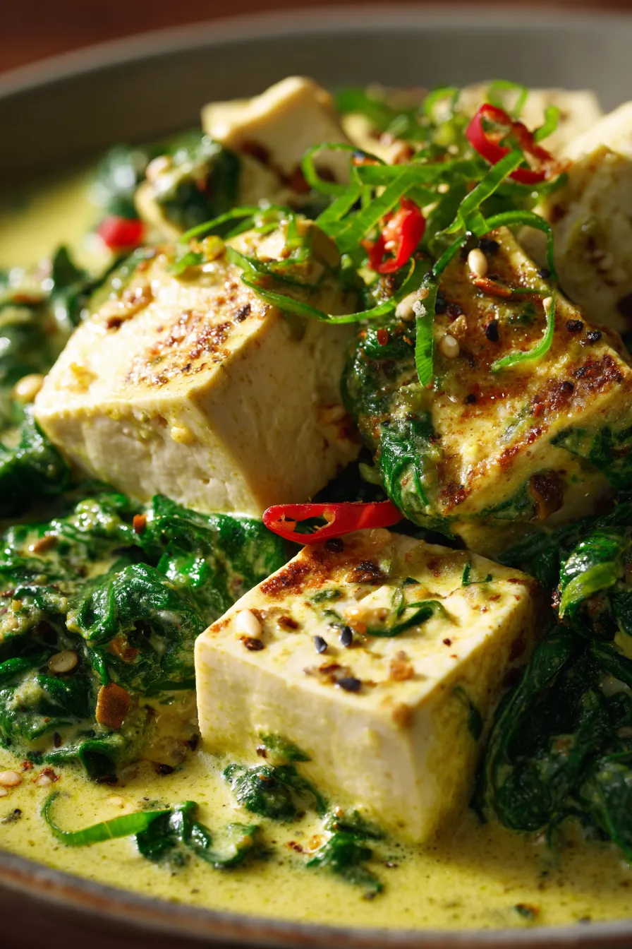 Crispy Tofu preparation close up