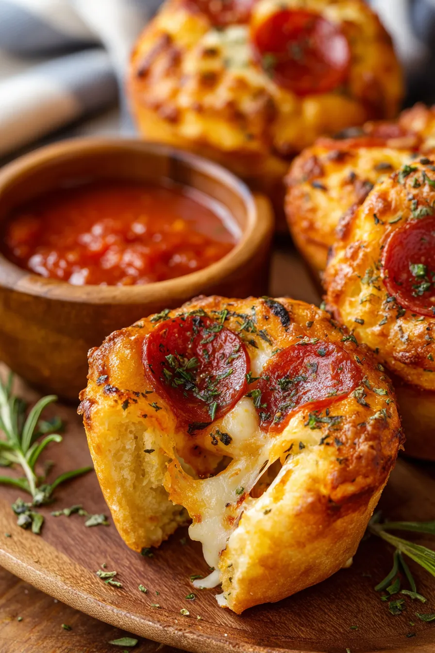 Pepperoni Pizza Bomb Cups Muffin Tin