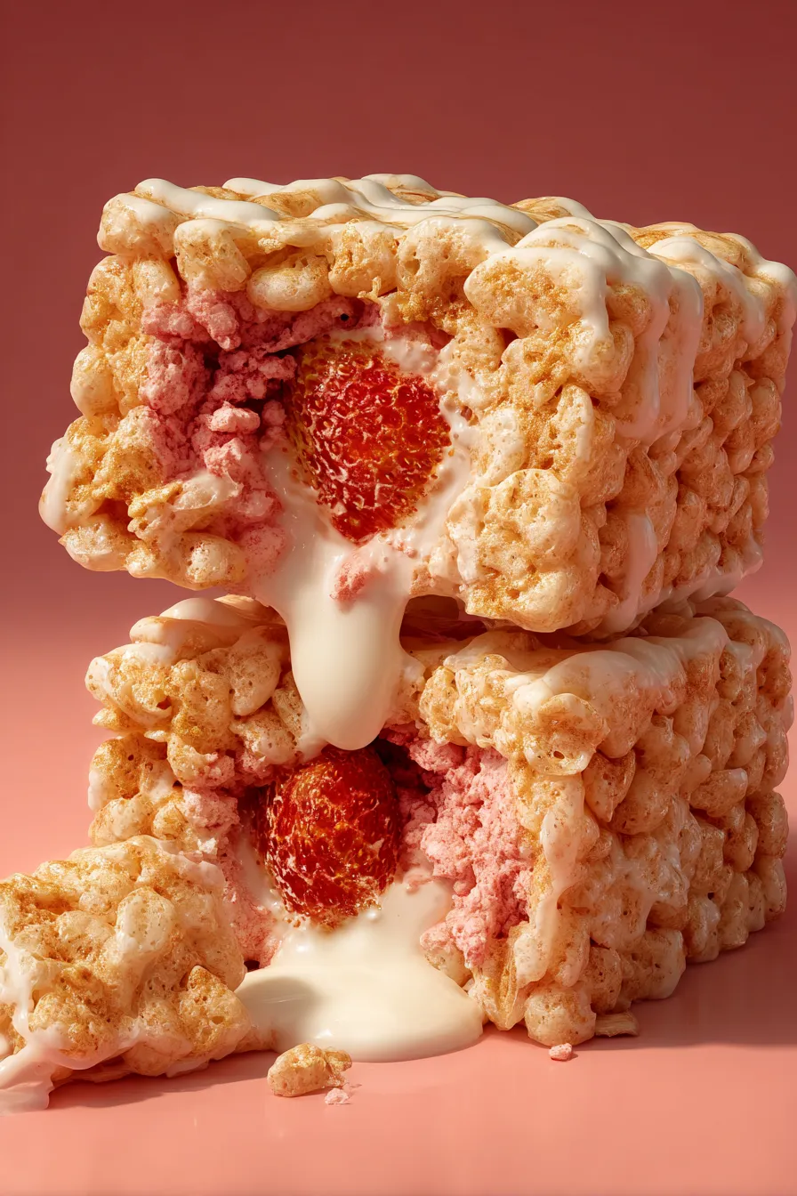Rice Krispies Treats-pink-dessert-slice