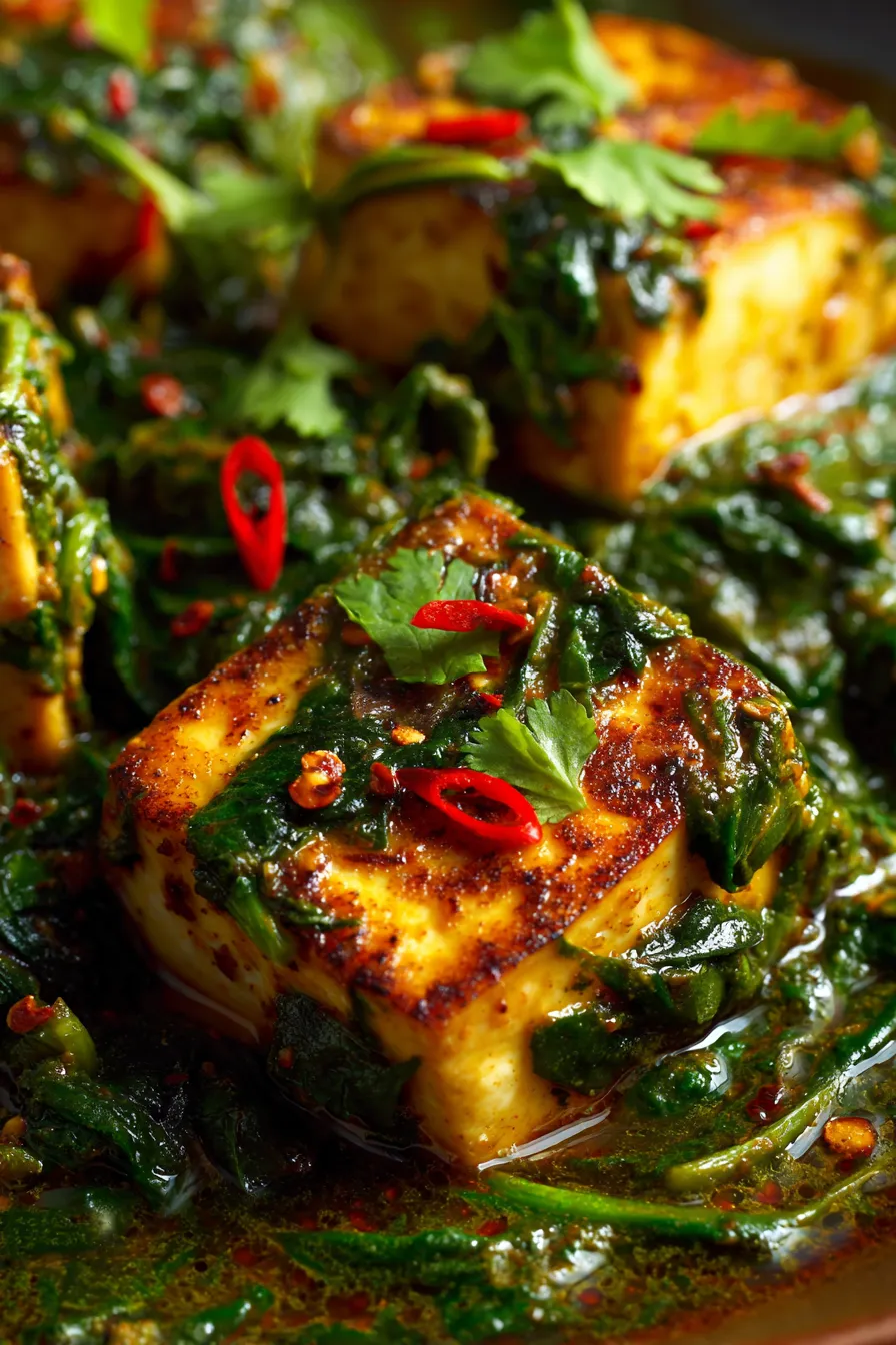 Spinach Tofu Curry serving bowl