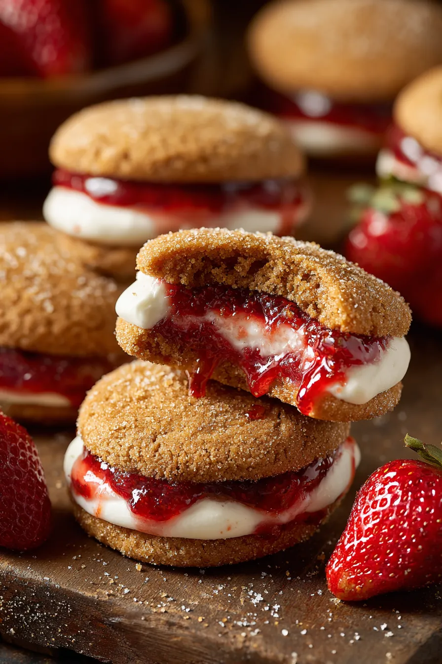 Strawberry Cheesecake Cookies overhead shot