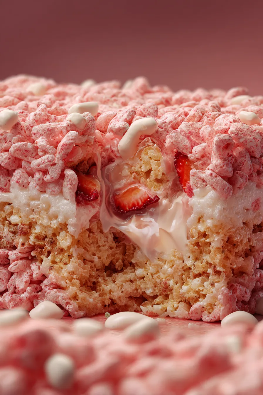 Strawberry Crunch Rice Krispies-topping-closeup