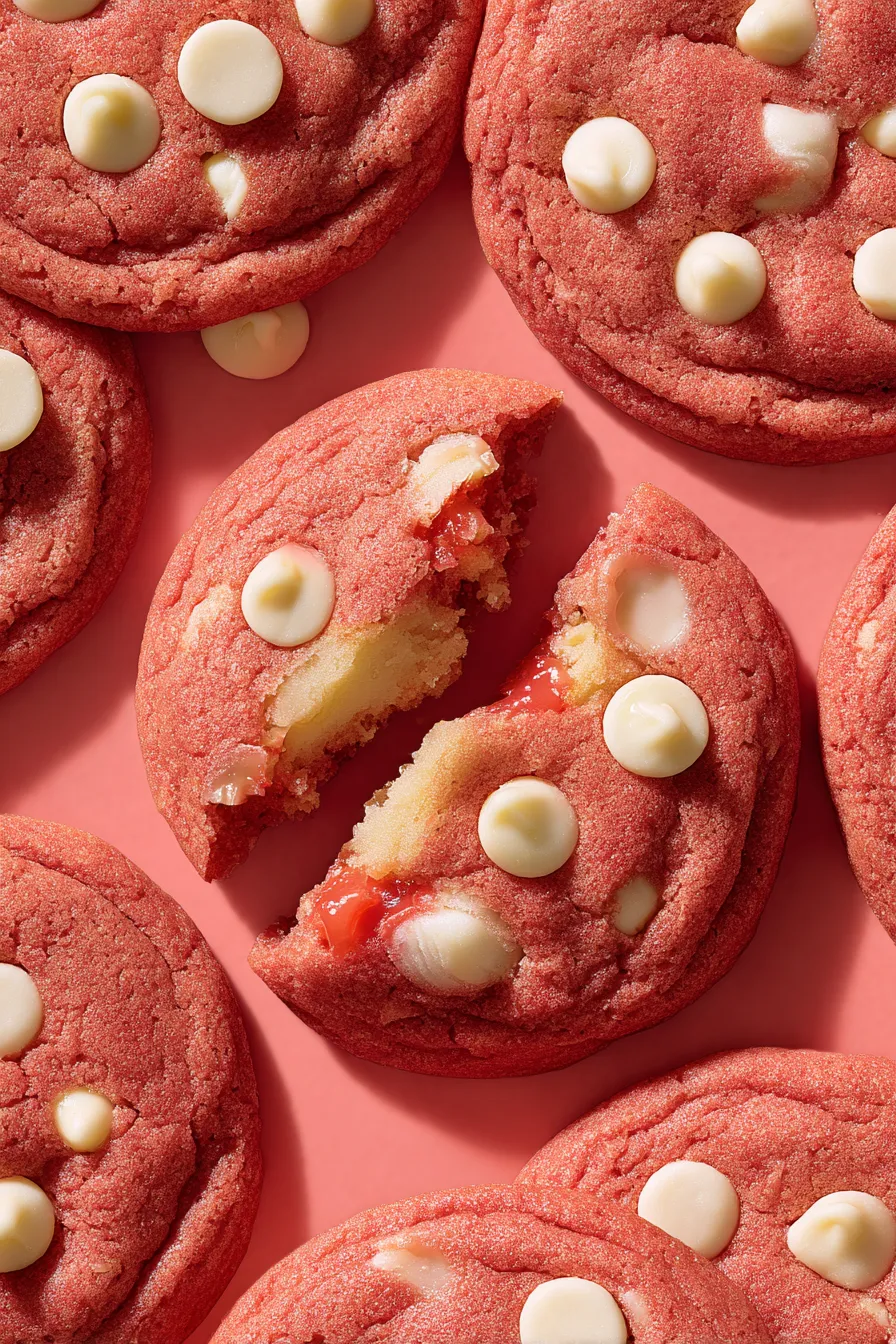 Strawberry Pudding Cookies-pink-dessert