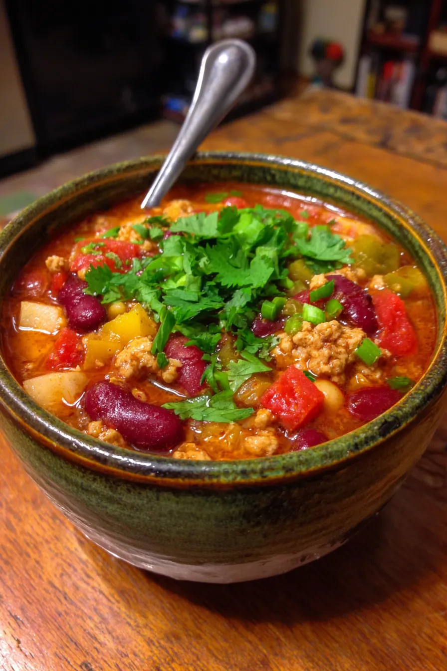 Apple Cinnamon Turkey Chili-texture-closeup