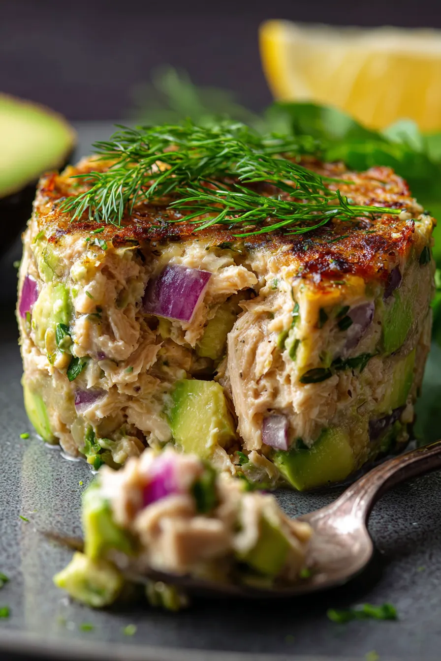 Avocado Tuna Salad bowl overhead