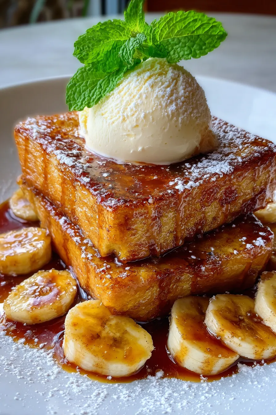 Banana Foster French Toast-ingredients-overhead