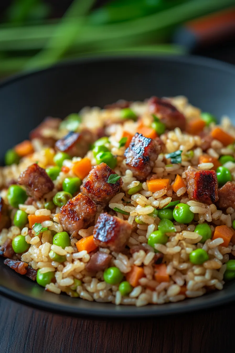 BBQ Fried Rice with Grilled Sausage-ingredients-preparation