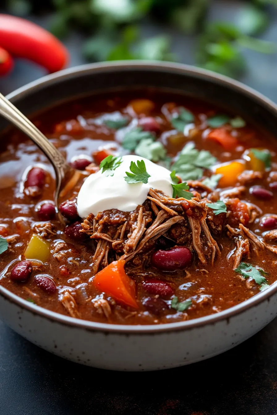 BBQ Pulled Beef Chili-serving-suggestion