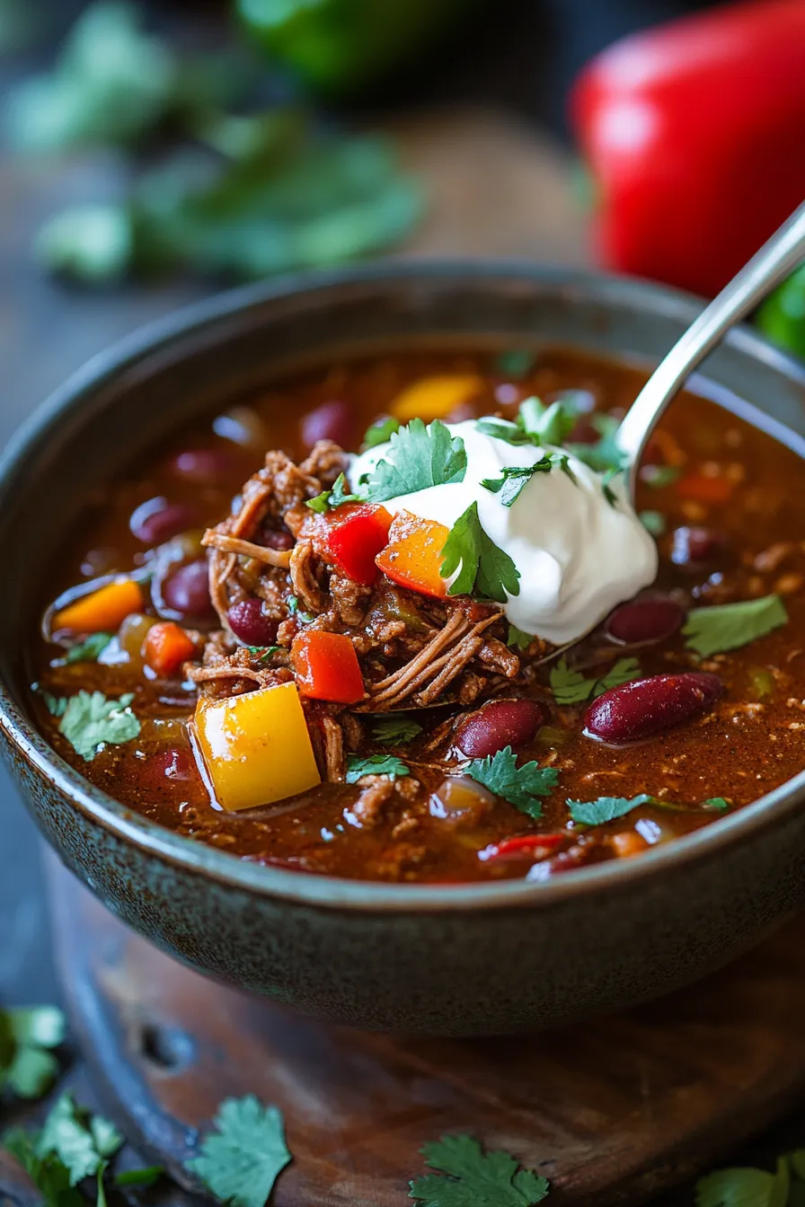 BBQ Pulled Beef Chili-texture-closeup