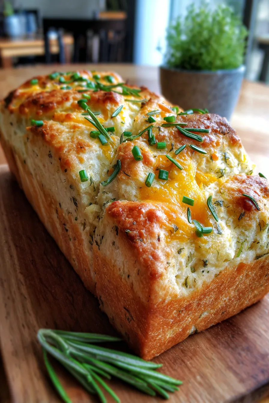 Cheddar and Herb Soda Bread (No Yeast)-sliced-texture-closeup-herbs