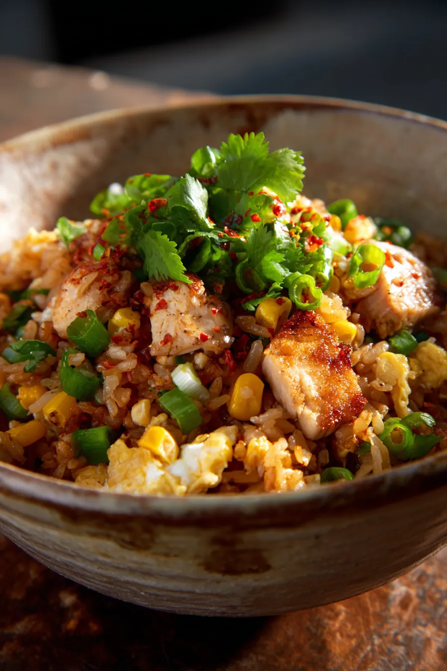 Chicken and Corn Fried Rice-ingredients-mise en place