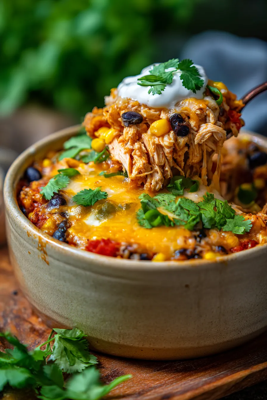 Chicken Burrito Casserole-sliced-serving-platter