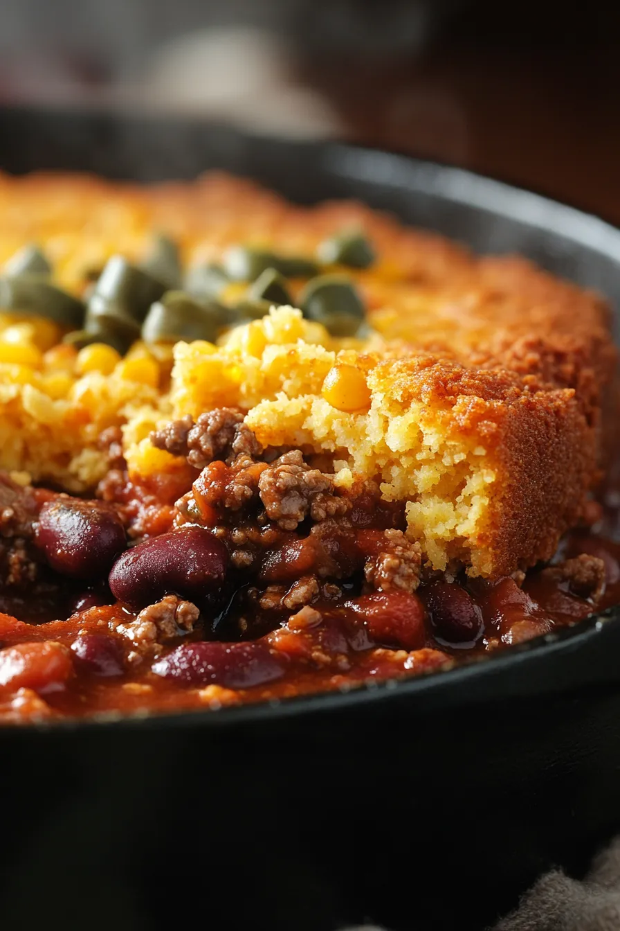 Chili con Cornbread Topping-ingredients-arrangement