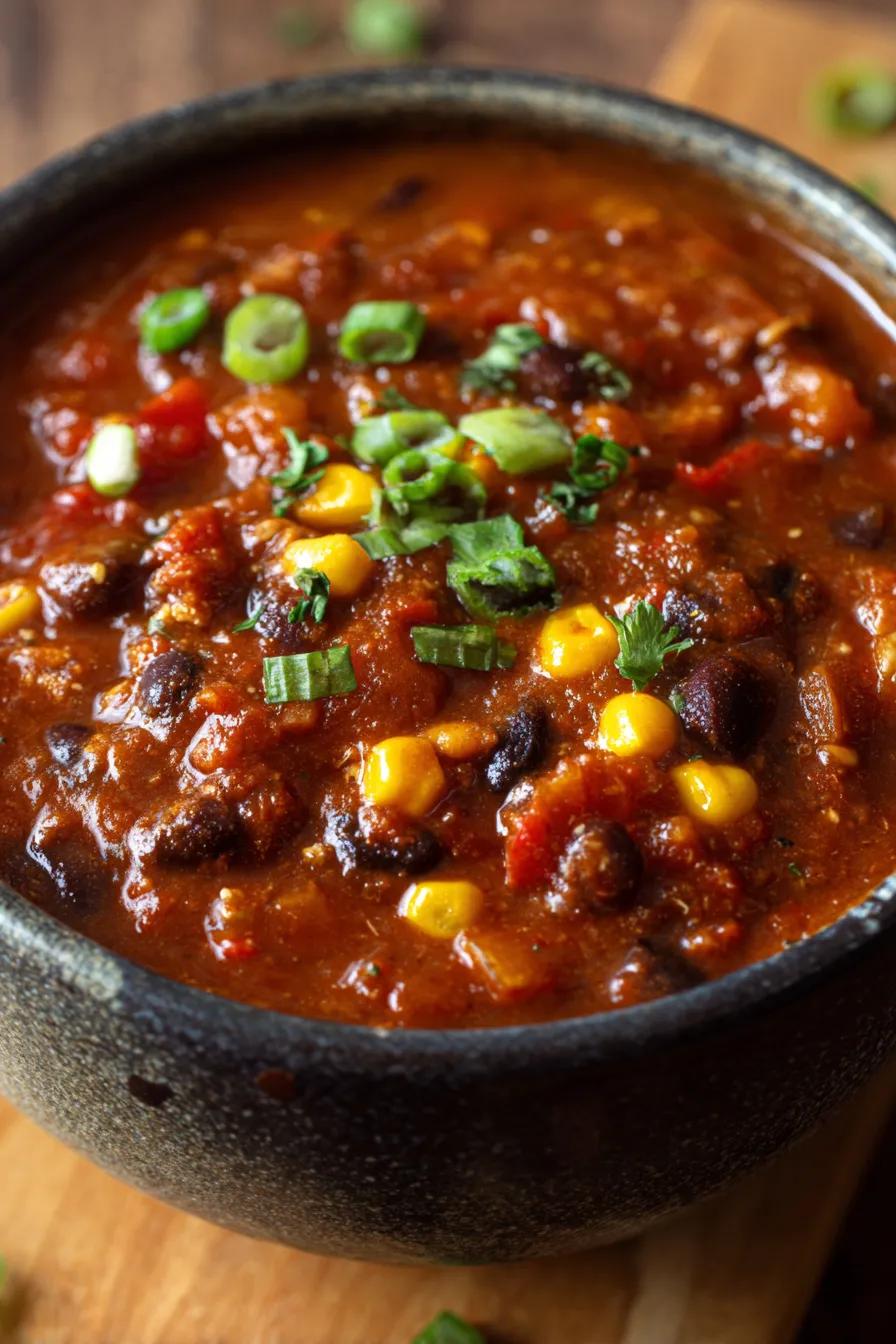 chili texture with toppings
