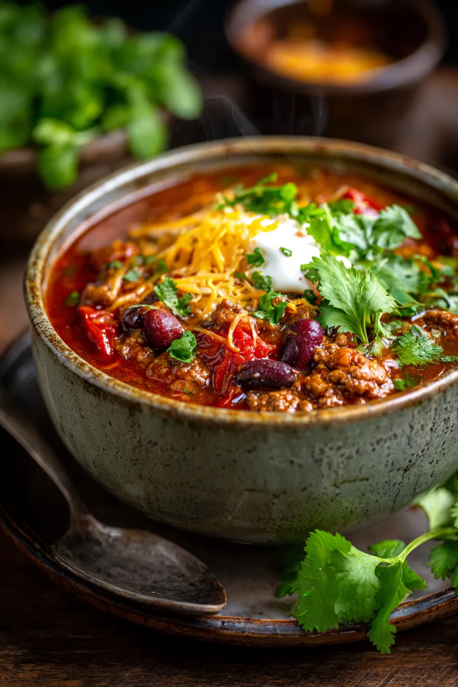 Chili with Fire-Roasted Tomatoes-texture-simmering