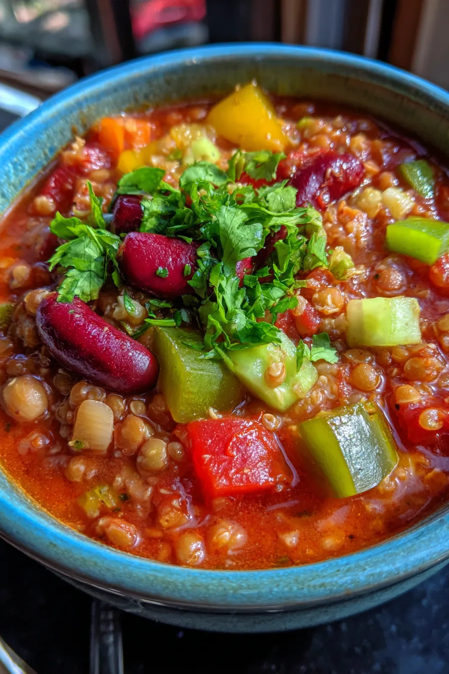Chili with Lentils & Vegetables-ingredients-prep