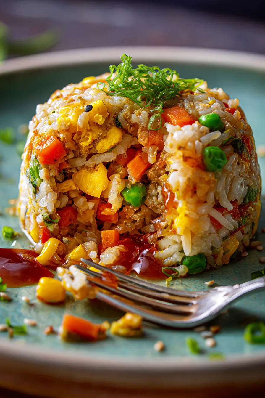 Close-up of crispy rice texture