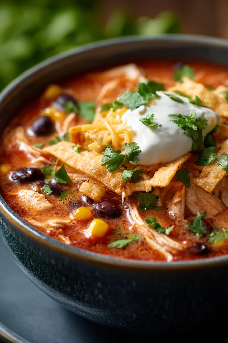 Cozy Chicken Enchilada Soup for Family Dinner Nights-serving-ladle