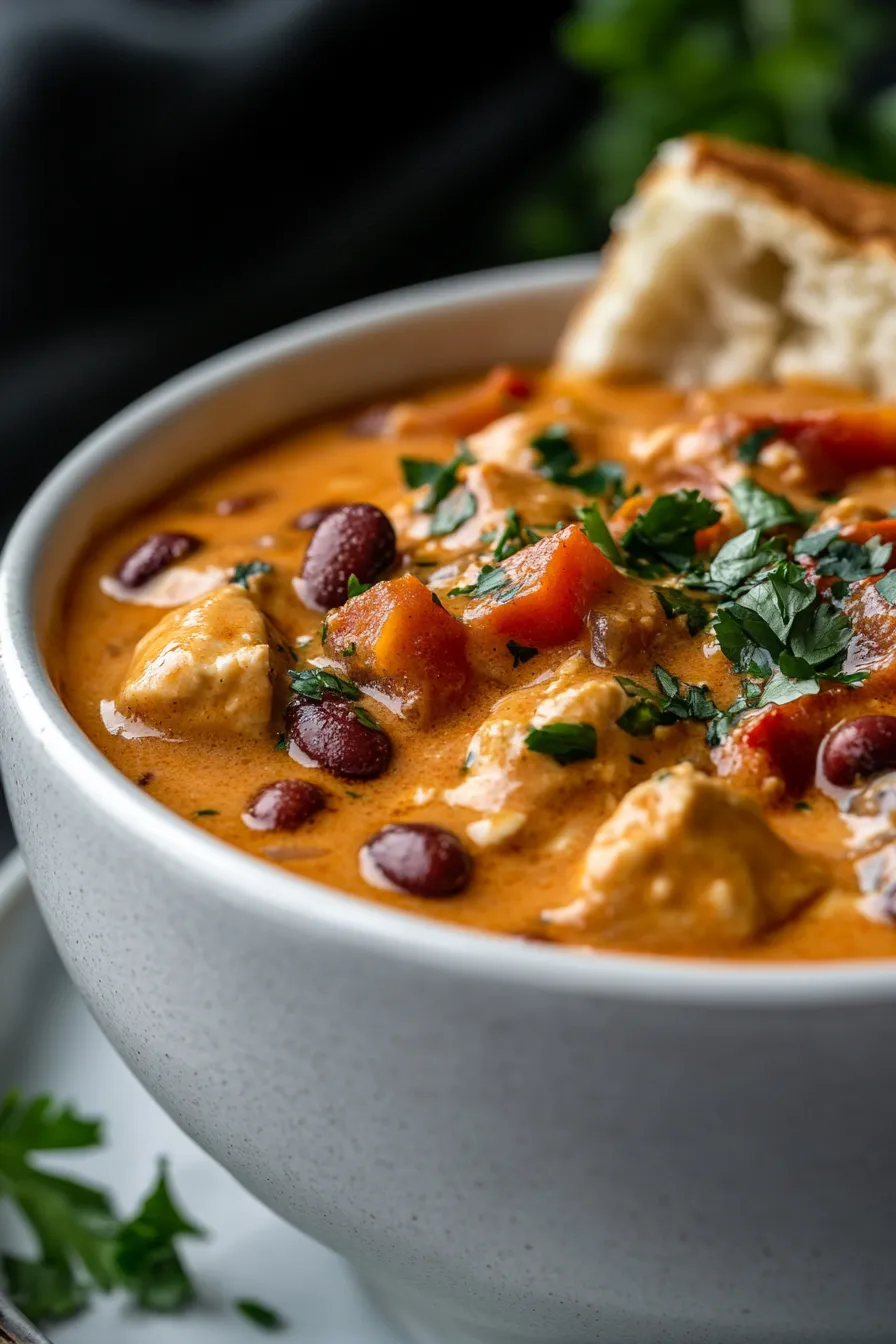 Creamy Coconut Curry Chili-garnished-fresh